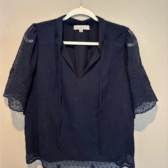 Women's Loft Short Sleeve Top - Sheet short sleeves Navy Blue Size Mediu… - Picture 2 of 9